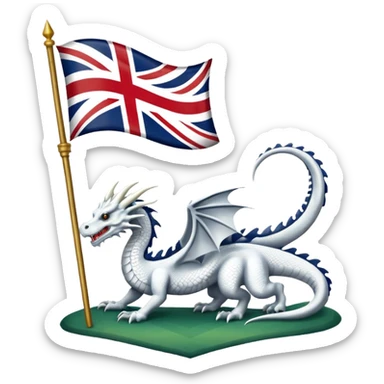 Create a flag with a red background and a white dragon like the red dragon of the welsh flag, but instead of back legs it has just a tail. This is the flag of the Anglo-Saxons sticker