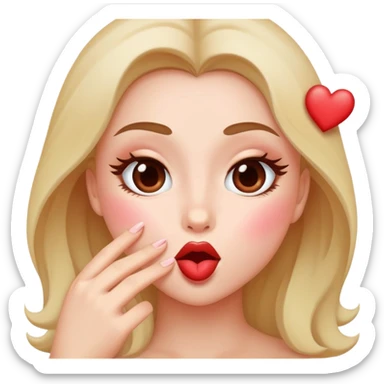 heart eyes with blowing kisses sticker