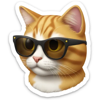 Cat with sunglasses sticker