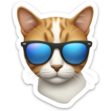 Cat with sunglasses sticker
