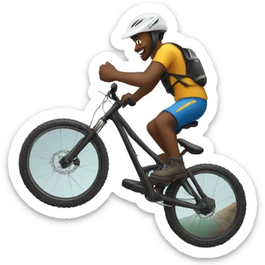 Guy doing a whip on mountain bike sticker
