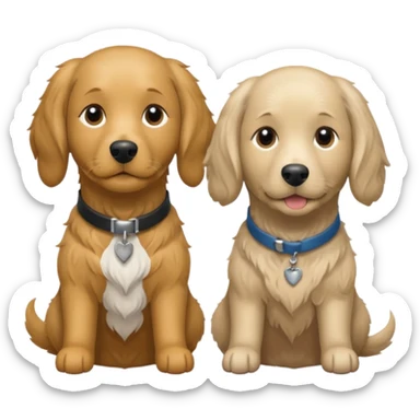 Michael Yanni Italian with salt and pepper hair and no moustache and two retriever dogs sticker