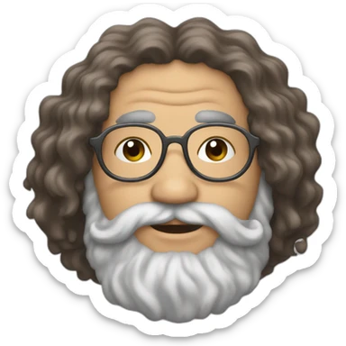 jerry garcia brown hair sticker