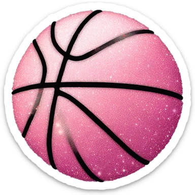 Pink ombre basketball with glitter  sticker