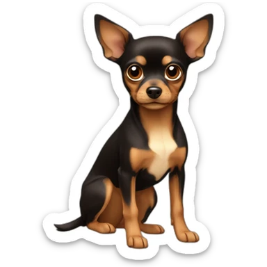 russian-toy-terrier-with-dark-brown-head-with-light-brown-muzzle sticker