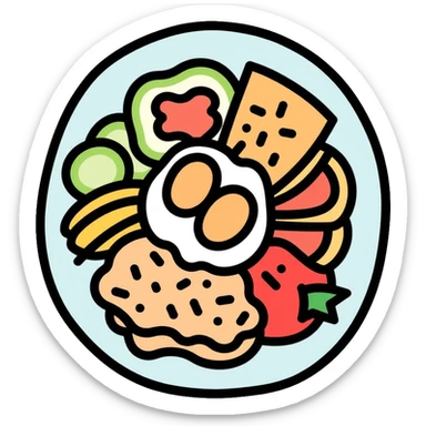 food plate with various foods sticker
