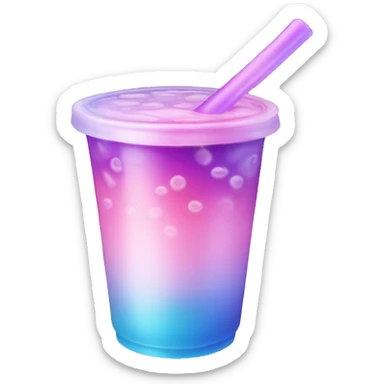 Blue to purple to pink gradient bubble tea  sticker