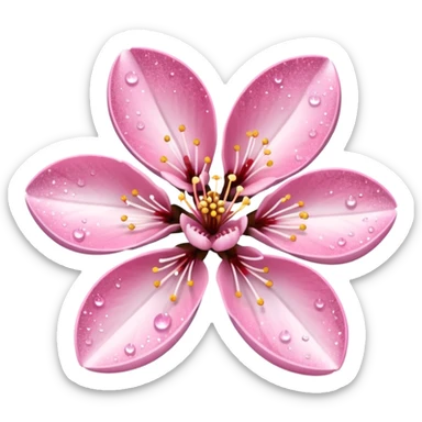 Stylized pink glitter cherry blossom flower (sakura) sticker