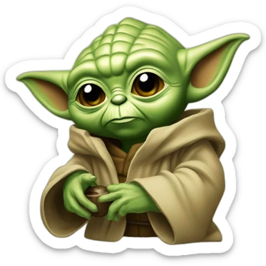 Yoda tient une bouteille de vins sticker