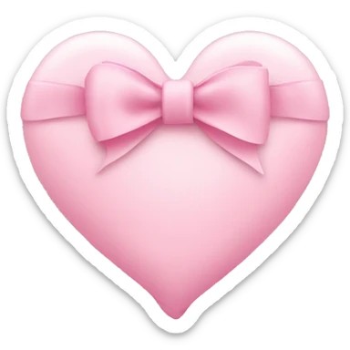 light pink heart with a light pink bow sticker