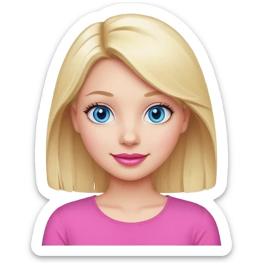 blonde girl blue eyes big pink lips bimbo pink top diva sticker