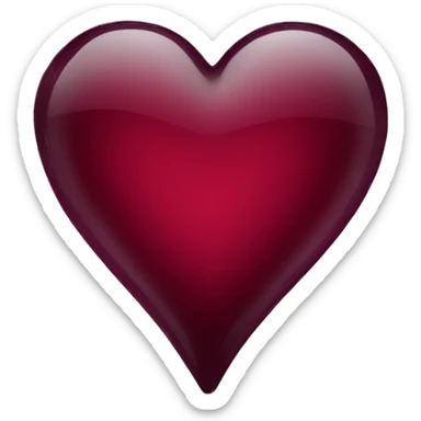 Burgundy glass heart sticker