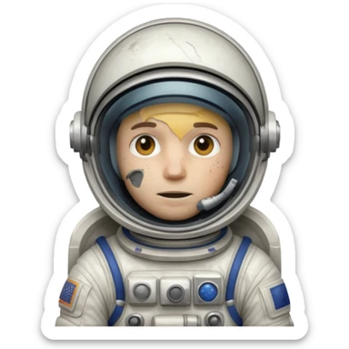 astronaut with broken helmet sticker