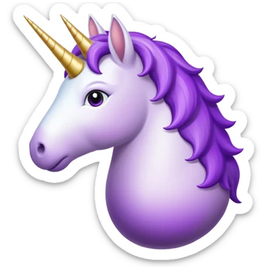 unicorn thinking about eggplant sticker