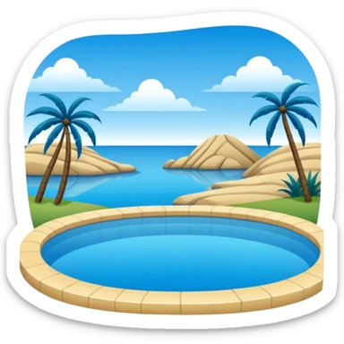  piscina con paisaje  sticker