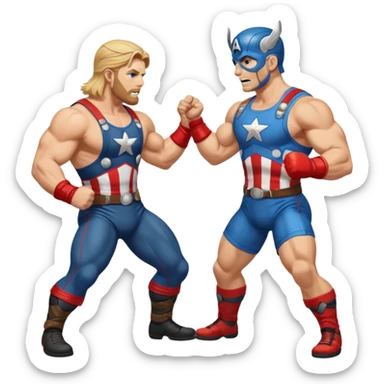 fight between Thor and captain America   sticker