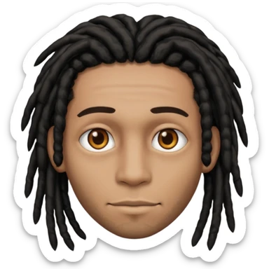 light brown man with black dreads and brown eyes sticker