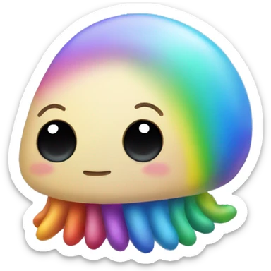 Chibi mollusk with rainbow accessories   sticker