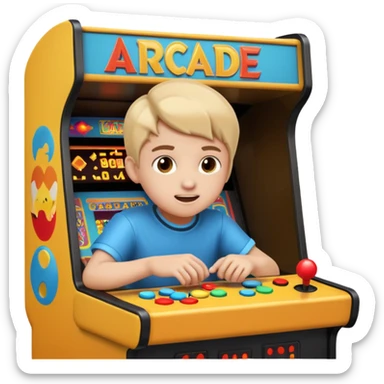 Retro Arcade Kid sticker