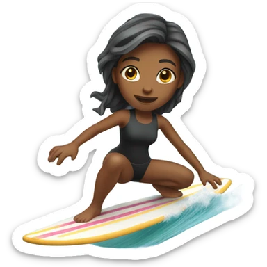 Girl surfing sticker