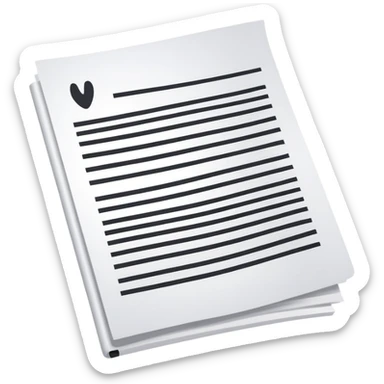 Essay document with text lines sticker