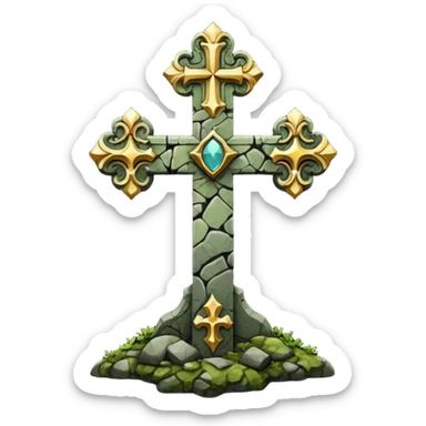 Dark Fantasy church cross sticker