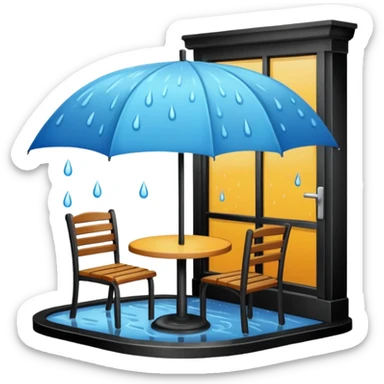 Rainy cafe sticker