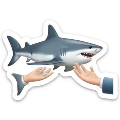 Shark with human hands for fina sticker