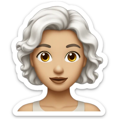 femme de couleur de peau blanche avec de grosse poitrine et des cheveux marron sticker