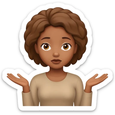 African American girl shrugging sticker