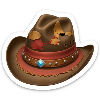 cloth cowboy hat, not knitted. sticker
