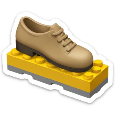 a foot above a lego brick sticker