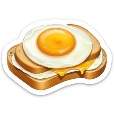 fish with egg on a slice of bread sticker