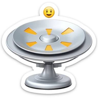 radar dish with emoji icons appearing as detected objects sticker