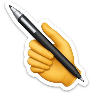 a hand with a black pen sticker