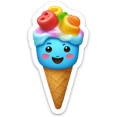 ice cream with gummy bears sticker