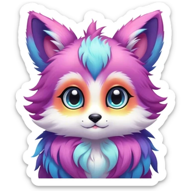 Kawaii bright fantasy ethereal anthro fursona animal sticker