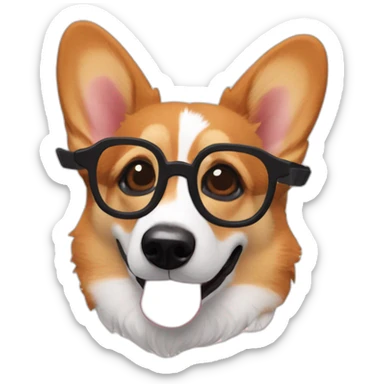 Corgi with harry potter glasses and scar sticker