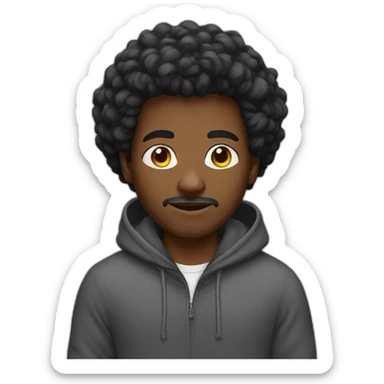 Black man. Coarse hair. in hoodie sticker