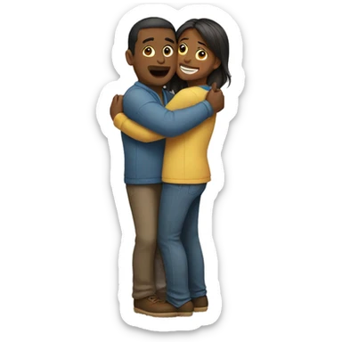 Standing embrace sticker