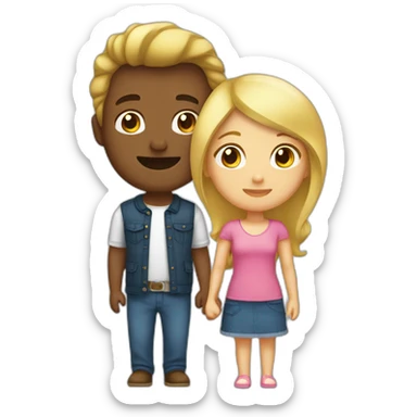 Amoureux brun et blonde sticker