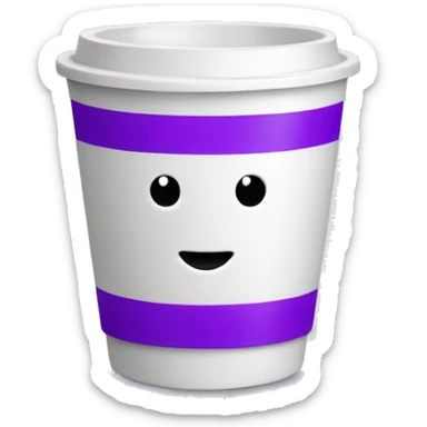 a white double cup with purple contain sticker