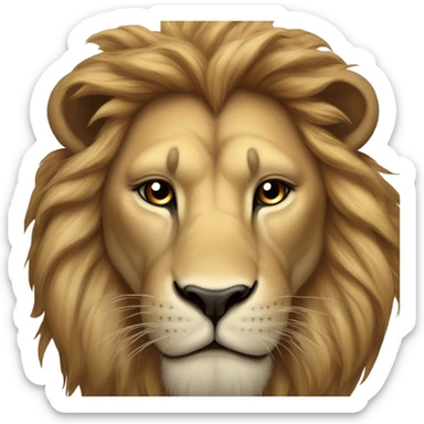 A male lion on top of a lioness sticker