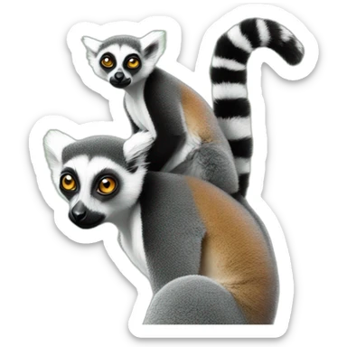 lemur-with-woman-on-back sticker