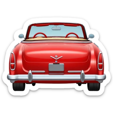 rear view classic red convertible sticker