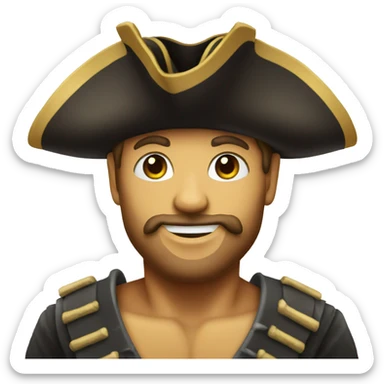 pirate with straw hat sticker