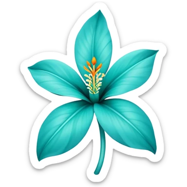 turqoise tropical flower sticker