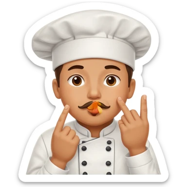 chef kissing fingers, delicious food gesture sticker