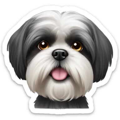 black Shih-Tzu old sticker
