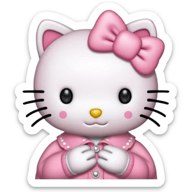 Hello Kitty de punto .  sticker
